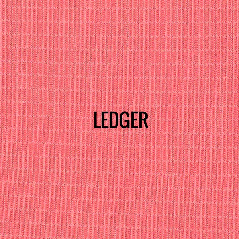 "LEDGER" I Shirt Fabric I Breathable performance fabric. Unique graphic block mesh fabric gives this fabric sharp new look. Smooth against the skin. 100% Performance Poly.