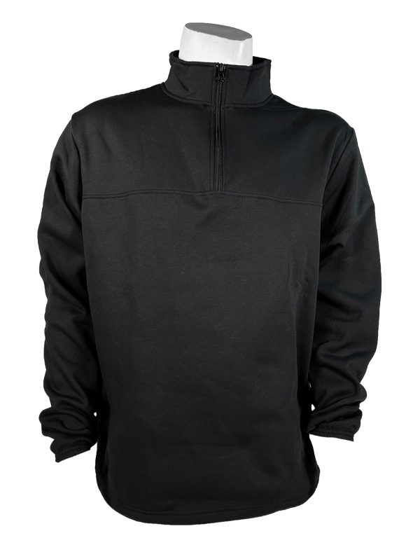 Men's Black Fleece Cadet-Collar Quarter-Zip