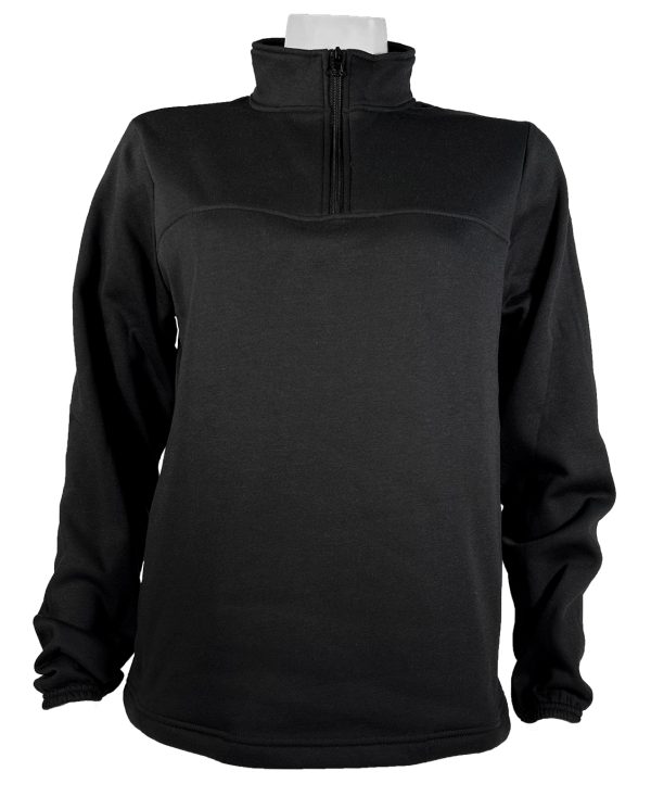 Women's Black Fleece Cadet-Collar Quarter-Zip