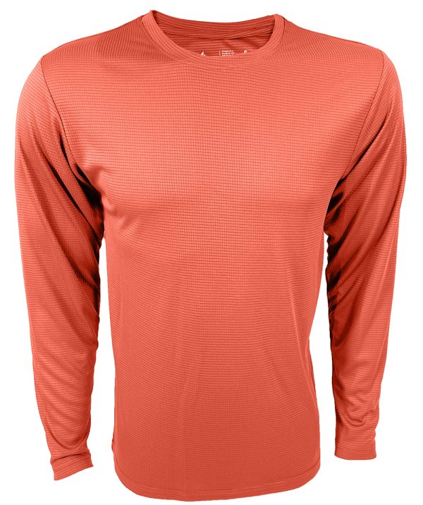 Men's Madison Orange Lattice Long Sleeve T-Shirt
