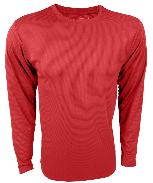 Men's Red Lattice Long Sleeve T-Shirt