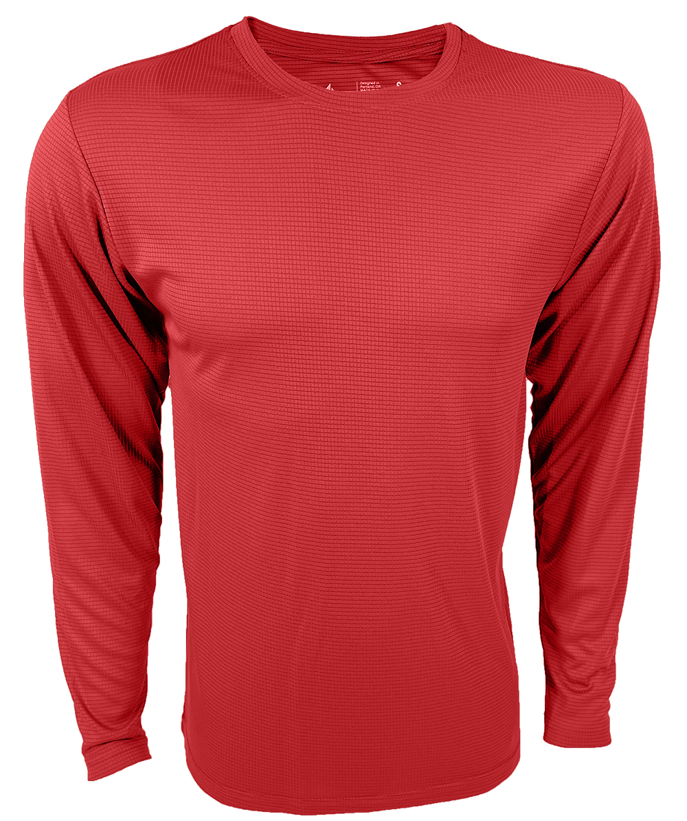 Men's Red Lattice Long Sleeve T-Shirt