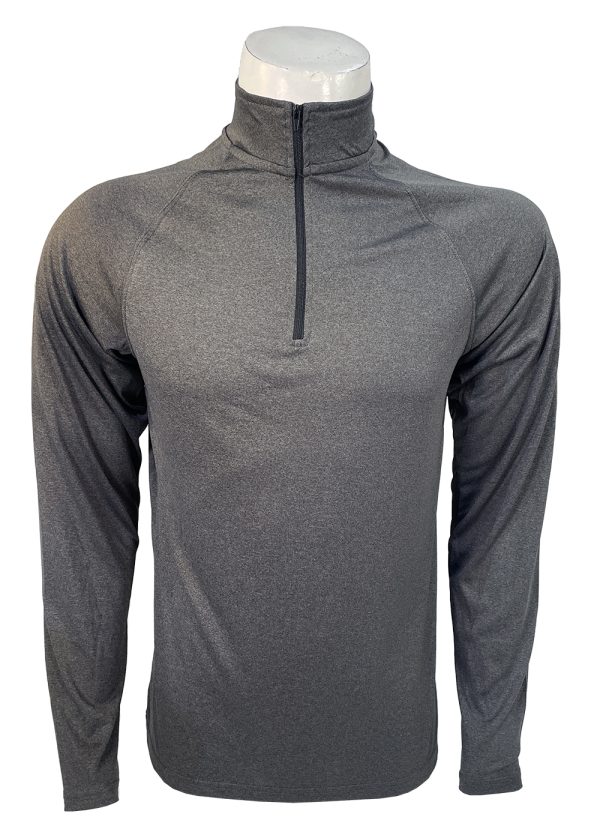 Men's Black Heather Poly Quarter-Zip