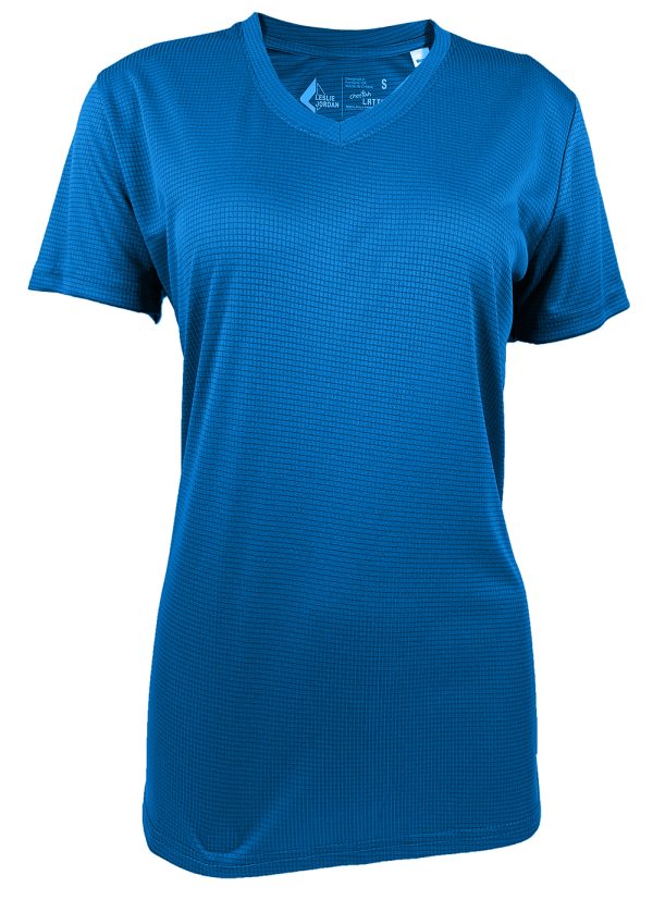 Women's Azure Lattice - V Neck Short Sleeve T-Shirt