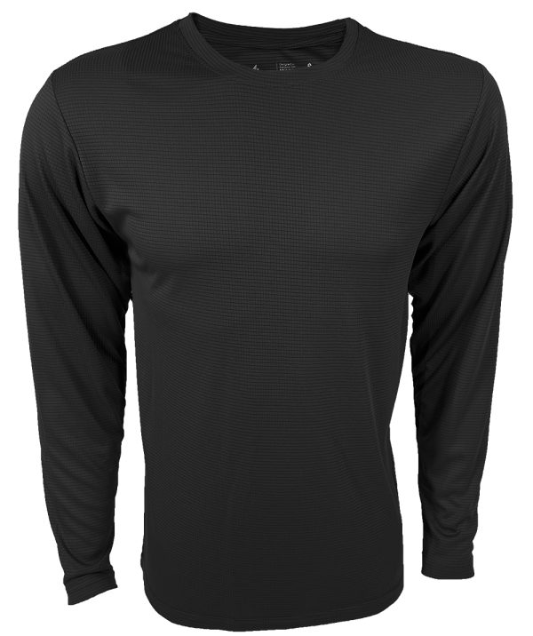 Men's Black Lattice Long Sleeve T-Shirt