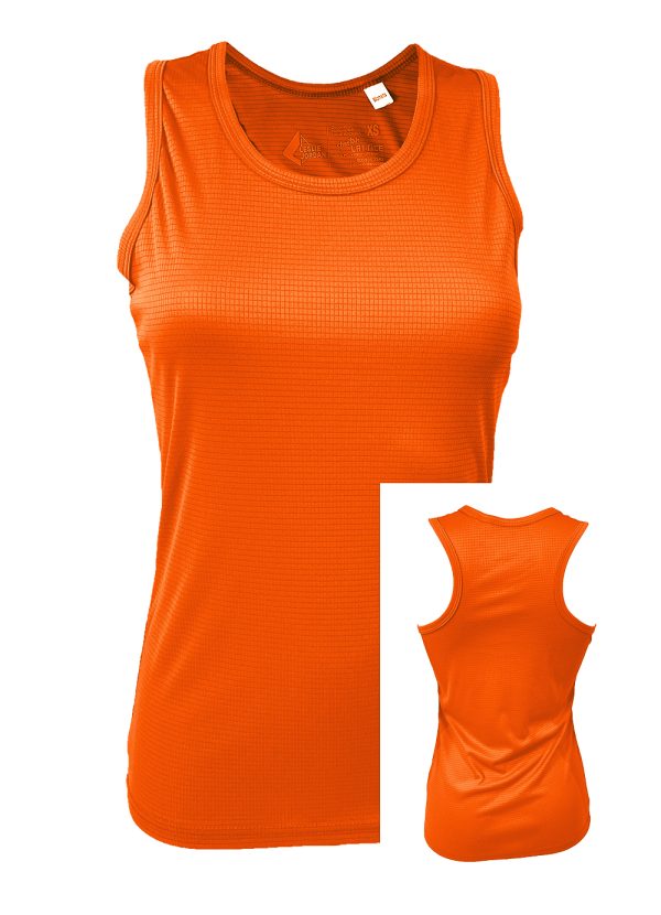 Women's Hot Orange Lattice Tank Top