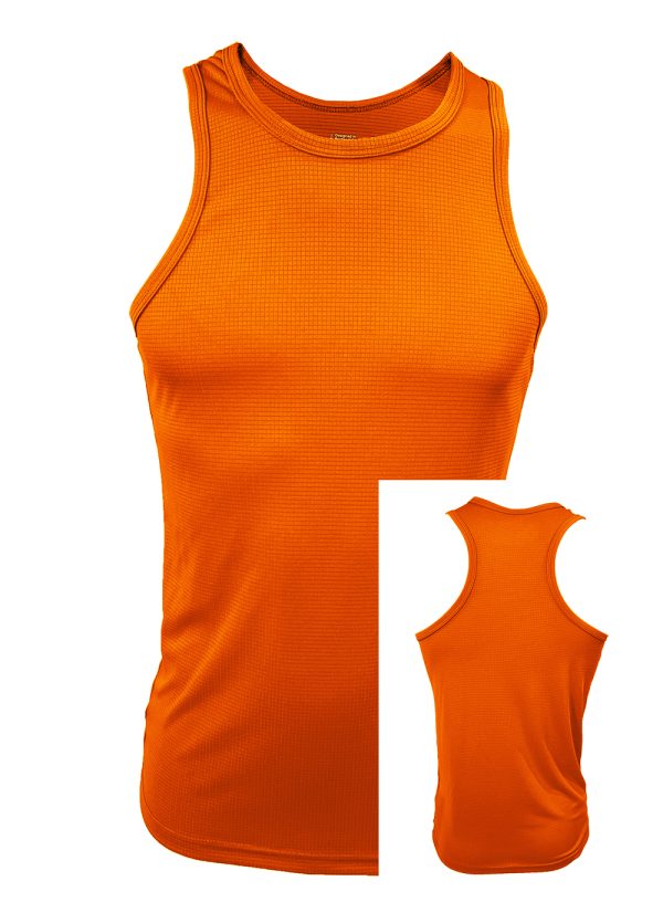 Men's Hot Orange Lattice Tank Top