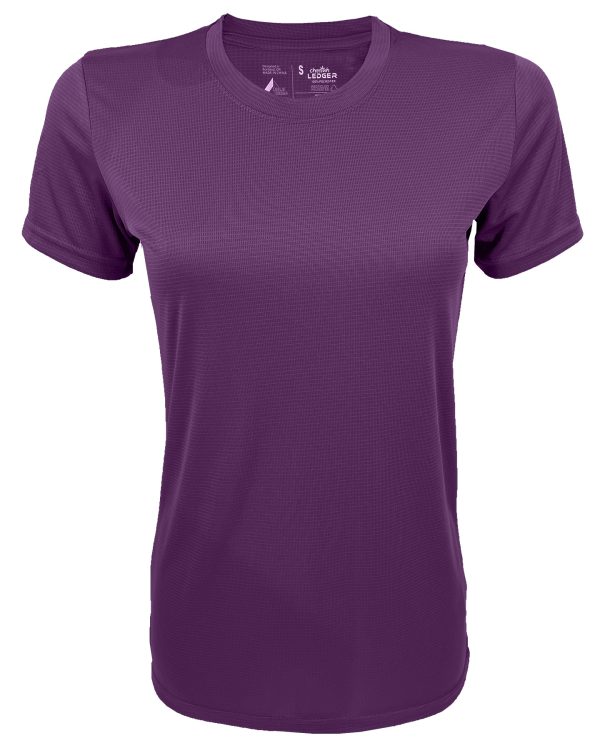 Women's Eggplant Recycled Ledger - Crew Neck Short Sleeve T-Shirt