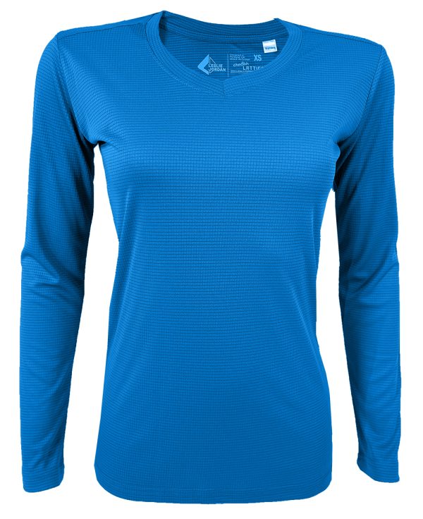 Women's Azure Lattice Long Sleeve T-Shirt