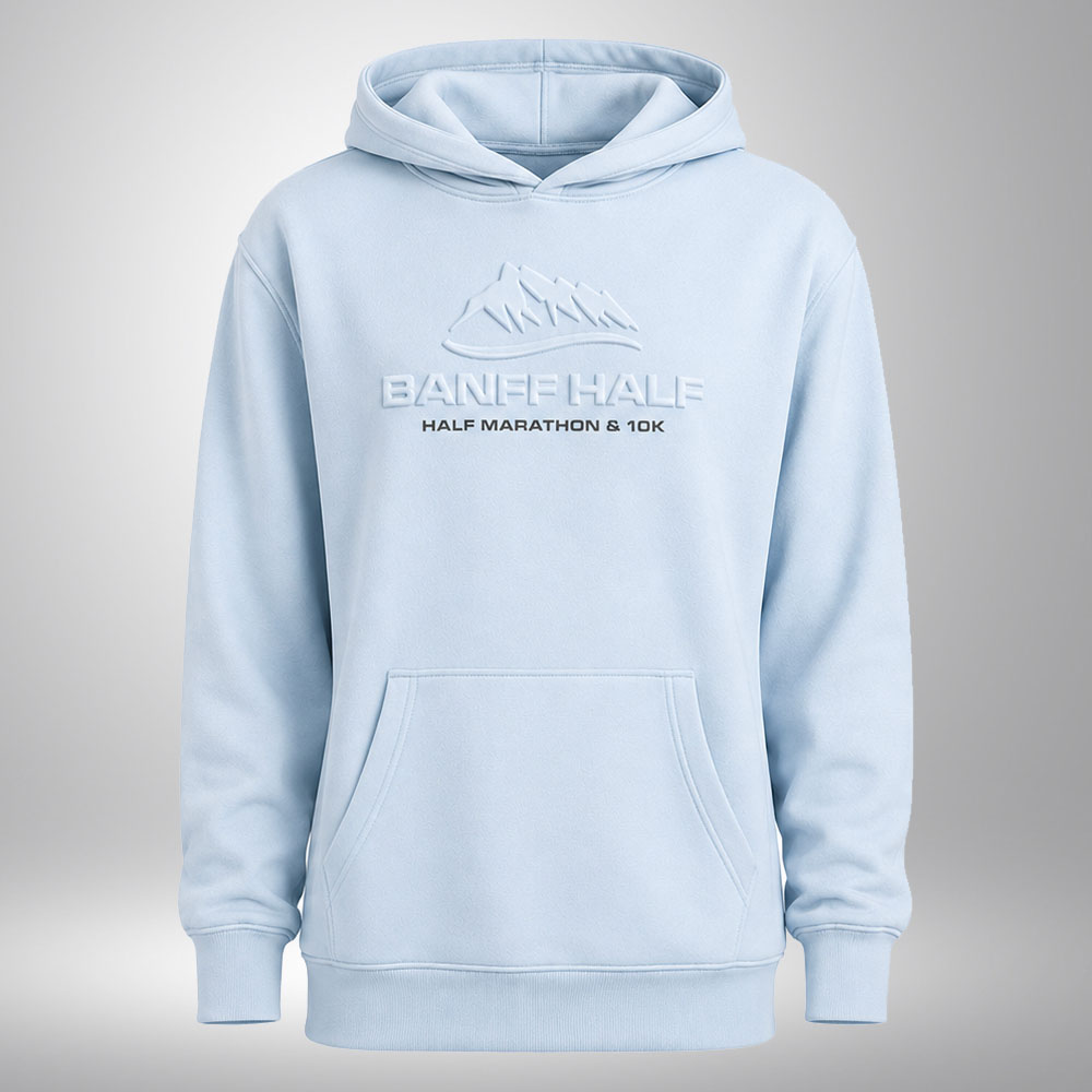 embossed hoodie blue