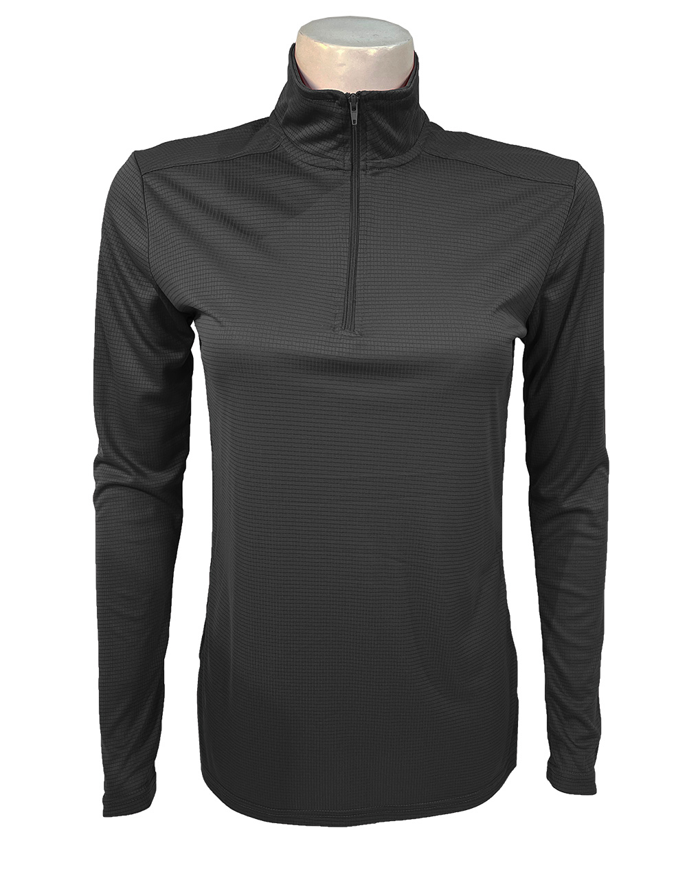 Women's Black Ledger Women's Long Sleeve Quarter Zip w/ Forward Seam